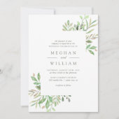 Elegante Botanische Wasserfarbenwelt Hochzeit Einladung (Vorderseite)