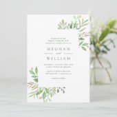 Elegante Botanische Wasserfarbenwelt Hochzeit Einladung (Stehend Vorderseite)