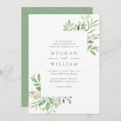 Elegante Botanische Wasserfarbenwelt Hochzeit Einladung (Vorne/Hinten)