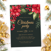 Elegante botanische Weihnachtsfeier Einladung
