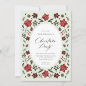 Elegante botanische Weihnachtsfeier-Party Einladun Einladung (Vorderseite)