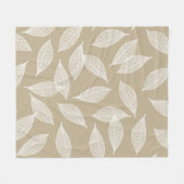 Elegante botanische weiße Blattskelette u. Taupe Fleecedecke (Vorderseite (Horizontal))