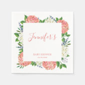 Elegante Botanische Whirlpool-Hydrangea-Babydusche Serviette (Vorderseite)