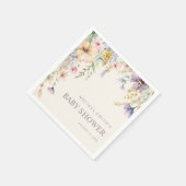 Elegante Botanische Wildblume Kinderdusche Serviette (Ecke)