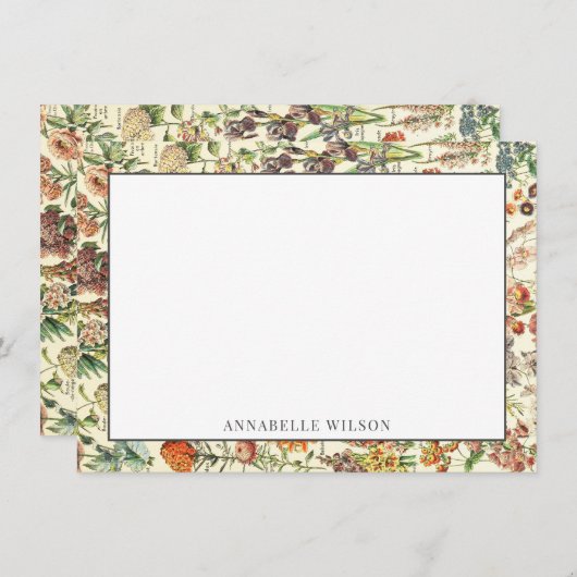 Elegante botanische Wildblume Personalisiert Mitteilungskarte (Vorne/Hinten)