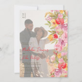 Elegante botanische Wildblumen 4 Foto Hochzeit Einladung (Vorderseite)