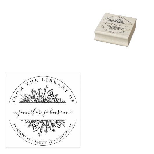 Elegante botanische Wildblumen aus der Bibliothek Gummistempel (Stempel)