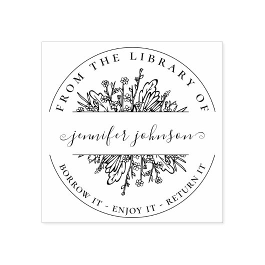 Elegante botanische Wildblumen aus der Bibliothek Gummistempel (Prägung)