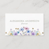 Elegante botanische Wildblumen Beruflich Visitenkarte (Vorderseite)