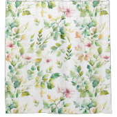 Elegante botanische Wildblumen Duschvorhang (Vorderseite)