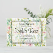 Elegante botanische Wildblumen Einladung (Stehend Vorderseite)