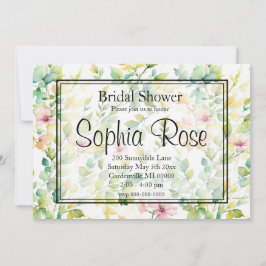 Elegante botanische Wildblumen Einladung