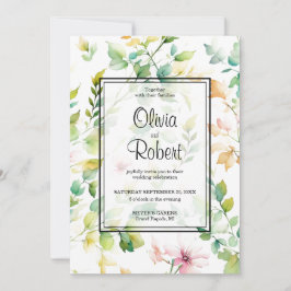 Elegante botanische Wildblumen Einladung