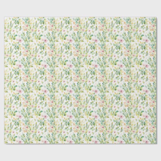 Elegante botanische Wildblumen Geschenkpapier (Flach)
