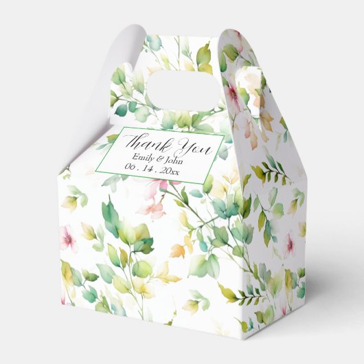 Elegante botanische Wildblumen Geschenkschachtel (Vorderseite)