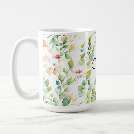 Elegante botanische Wildblumen Kaffeetasse (Links)