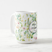 Elegante botanische Wildblumen Kaffeetasse (Vorderseite Links)