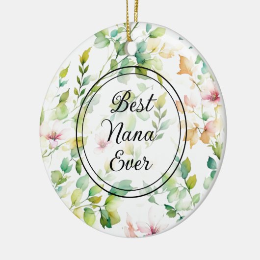 Elegante botanische Wildblumen Keramik Ornament (Links)