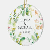 Elegante botanische Wildblumen Keramik Ornament (Links)