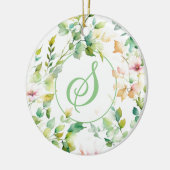 Elegante botanische Wildblumen Keramik Ornament (Links)