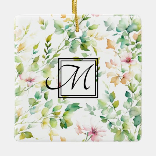 Elegante botanische Wildblumen Keramikornament (Vorderseite)