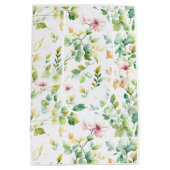 Elegante botanische Wildblumen Mittlere Geschenktüte (Rückseite)