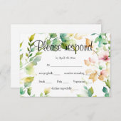 Elegante botanische Wildblumen RSVP Karte (Vorne/Hinten)