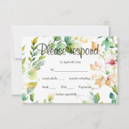 Elegante botanische Wildblumen RSVP Karte