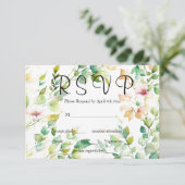 Elegante botanische Wildblumen RSVP Karte (Stehend Vorderseite)