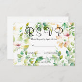 Elegante botanische Wildblumen RSVP Karte (Vorne/Hinten)
