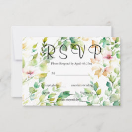 Elegante botanische Wildblumen RSVP Karte