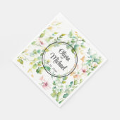Elegante botanische Wildblumen Serviette (Ecke)
