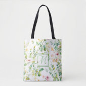 Elegante botanische Wildblumen Tasche (Vorderseite)
