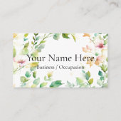 Elegante botanische Wildblumen Visitenkarte (Vorderseite)