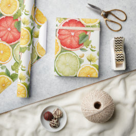 Elegante botanische Zitrusfrüchte Geschenkpapier
