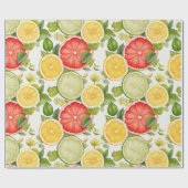 Elegante botanische Zitrusfrüchte Geschenkpapier (Flach)