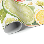 Elegante botanische Zitrusfrüchte Geschenkpapier (Rolleneckpunkt)
