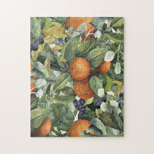 Elegante botanische Zitrusgrün Puzzle (Vertikal)