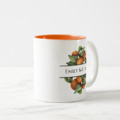 Elegante botanische Zitrusgrün Zweifarbige Tasse (VorderseiteRechts)