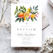 Elegante Botanische Zitruskirche Religiöse Taufe Einladung