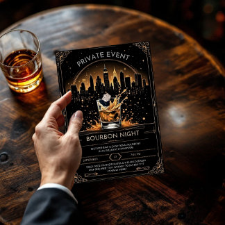 Elegante Bourbon- und Whiskey-Verkostungseinladung Einladung
