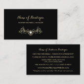 Elegante Boutique Black and Gold Diamond Glitzern Visitenkarte (Vorne/Hinten)