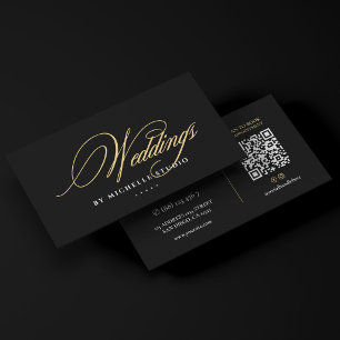 Elegante Boutique-Hochzeitsplanerin Schwarz Visitenkarte