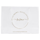 Elegante Boutique kundenspezifische große Papierve Geschenktüte (Rückseite)