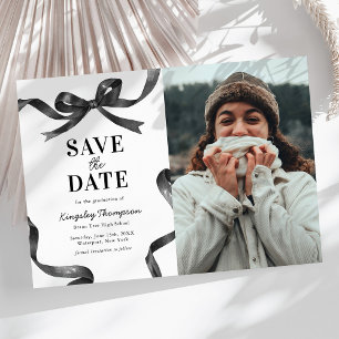 Elegante Bow-Abschluss-Save-the-Date-Ankündigung Save The Date