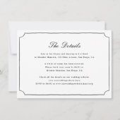 Elegante Bow All-In-One-Foto-Hochzeit in Schwarz u Einladung (Rückseite)