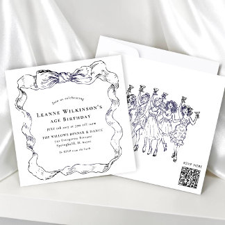 Elegante Bow-Altersfeier Einladung