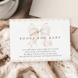 Elegante Bow Baby Shower Books for Baby Begleitkarte