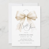 Elegante Bow Bridal Dusche Einladung (Vorderseite)