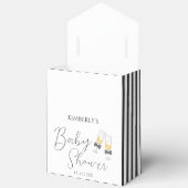Elegante Bow Champagne Stripe Sip & See Baby Dusch Geschenkschachtel (Offen)